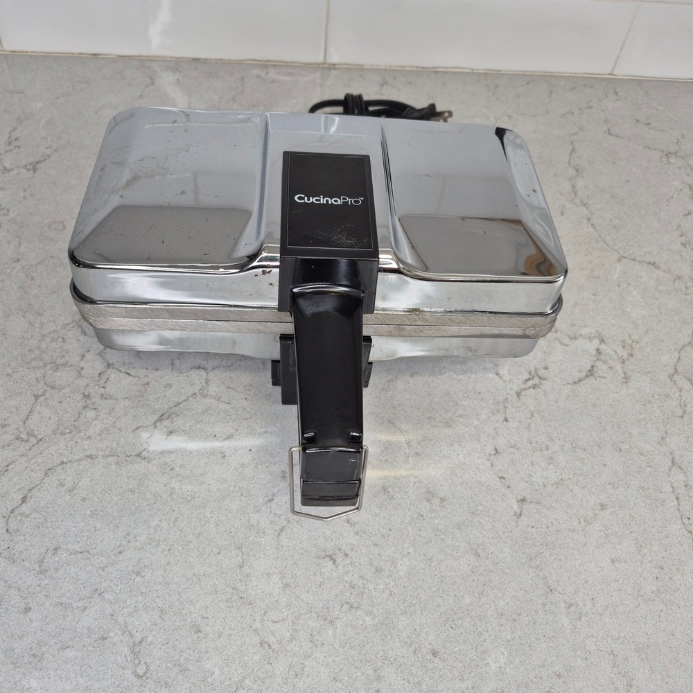 CucinaPro‎ Pizzelle Baker Non-Stick Italian Cookie Press Silver 220-05P